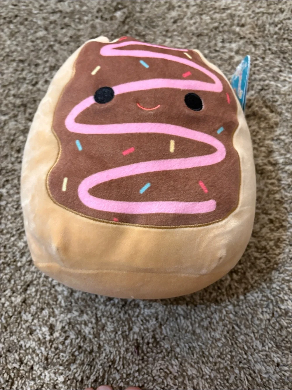 Squishmallows Plush Donut Pillow in Brown, Pink, Cream